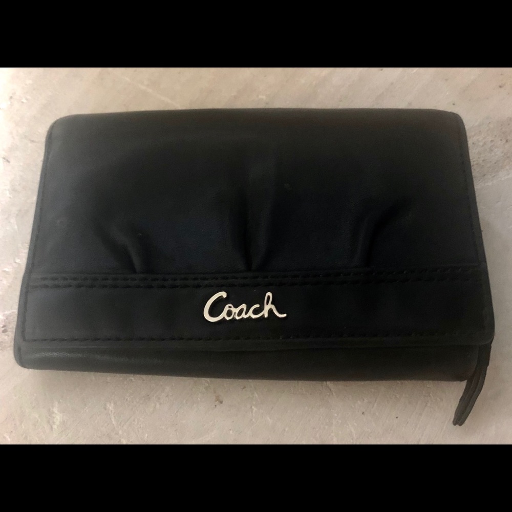 Coach leather black wallet
